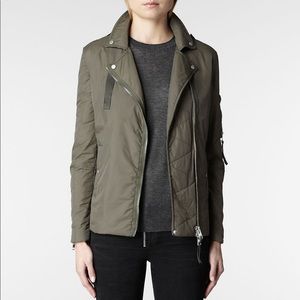 All Saints Hollis Olive Green Bomber Jacket